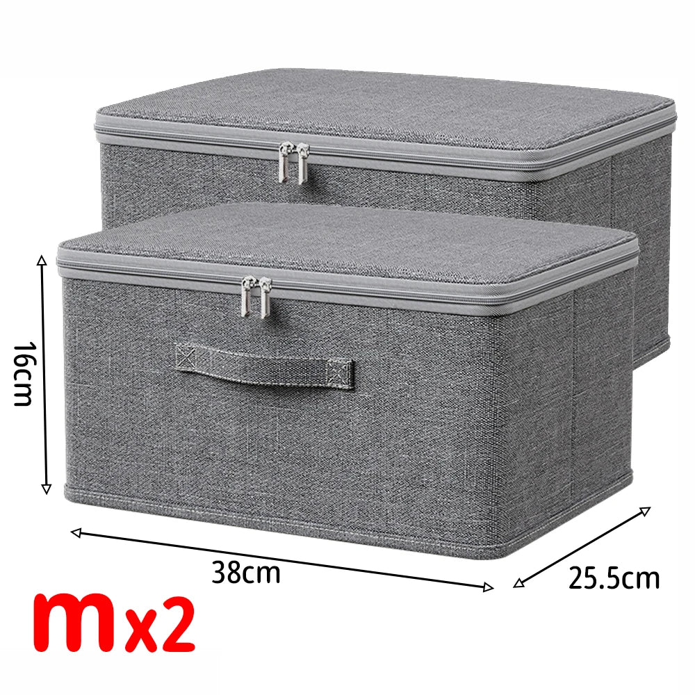 Foldable Storage Box with Lid & Zipper,Pants Jeans Storage Box,Large Capacity Drawer Organizer Box Clothes Organizer for Wardrob