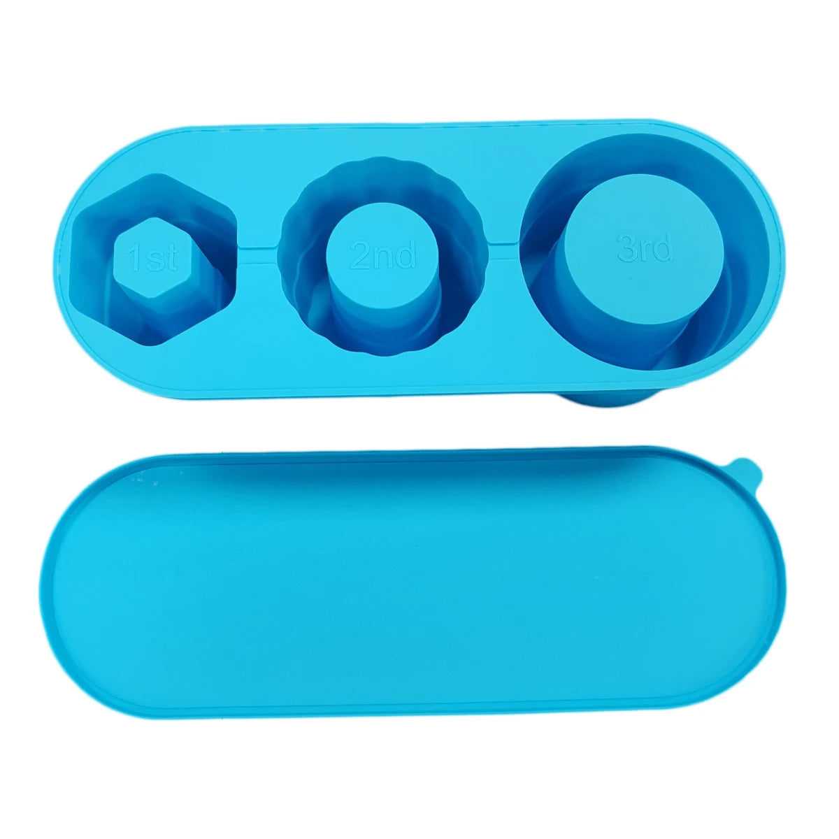 Leeseph Cylinder Ice Cube Tray for Stanley Cup Tumbler, Collapsible Reusable Silicone Ice Molds 3-Grid for Drink Juice Coffee