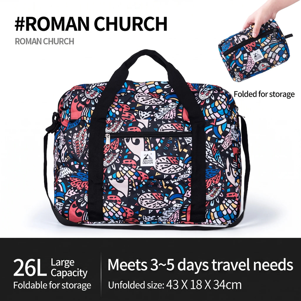 Women's travel bag, large capacity, lightweight portable travel luggage bag short-distance bag, foldable storage shopping bag