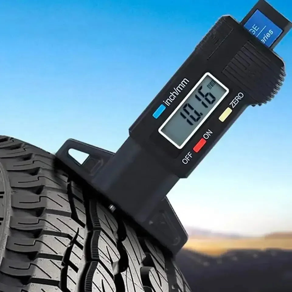 Digital LCD Tire Tread Depth Gauge Caliper 0-25mm, 1PC Auto Measuring Tool for Car Repair