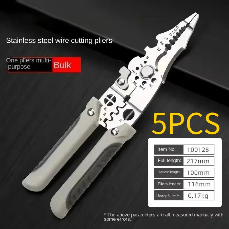 1/2/5pcs Wire Stripper Pliers Multitool, High Precision Electrical Crimper & Cutter, Ergonomic Non-Slip Hand Tools for Electricians, DIY Projects, Workshop Use, Practical Gift for Dad