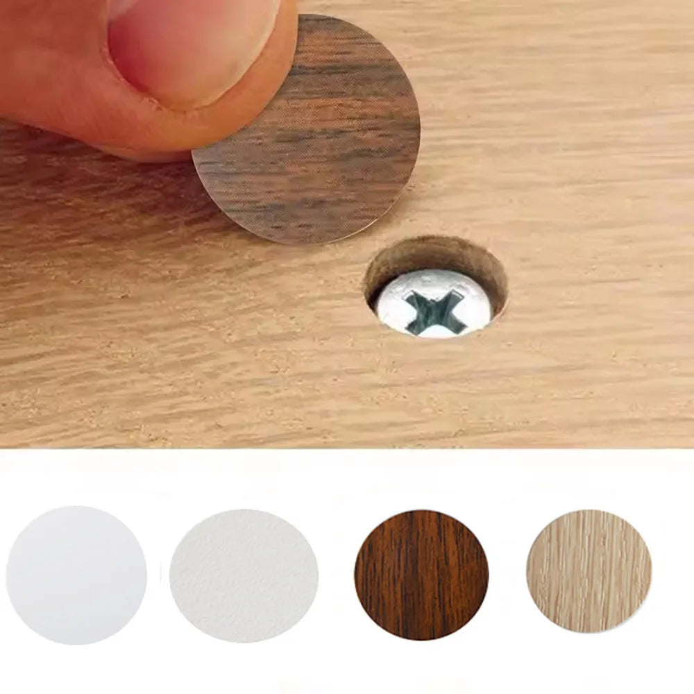 54Pcs/SET  Wooden Furniture Self Adhesive Screw Cap Cover Hole Stickers Wood Craft Desk Cabinet Drawer Art Sticker Ornament