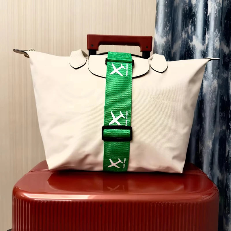 Aircraft Printed Nylon Luggage Fixed Strap With One Pack For Outdoor Travel Luggage Accessories