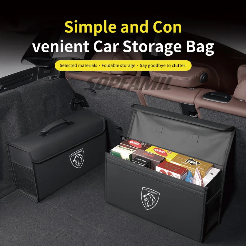 Car Trunk Organizing And Storage Box For  Peugeot 106 108 206 207 208 301 307 308 406 407 408 508 607 2008 3008 5008 RCZ Rifter