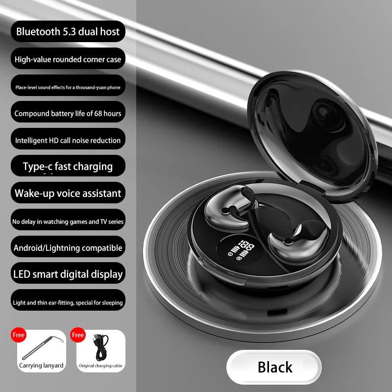 2026 Invisible Sleep Headset Bluetooth 5.3 Waterproof Wireless Bluetooth Earphone Earbuds With Mic For Phone Headphones New