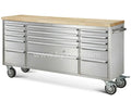 72" Tool Chest With Wooden Top Workbench Kraftwelle Tool
