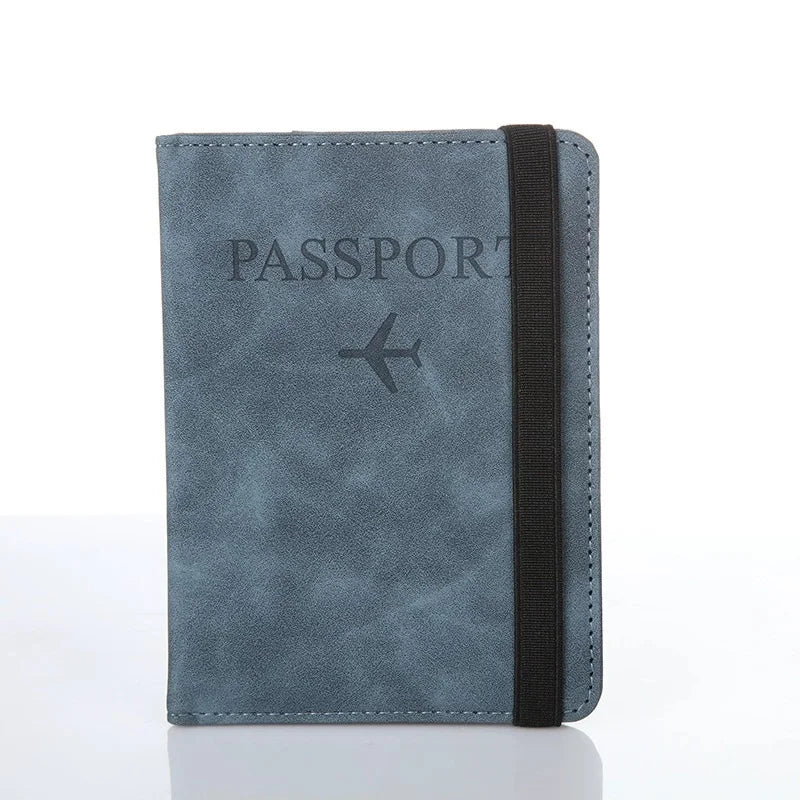Vintage RFID PU Leather Passport Cover Multi-Function Wallet Case with ID Bank Card Slots for Women & Men Travel Accessory