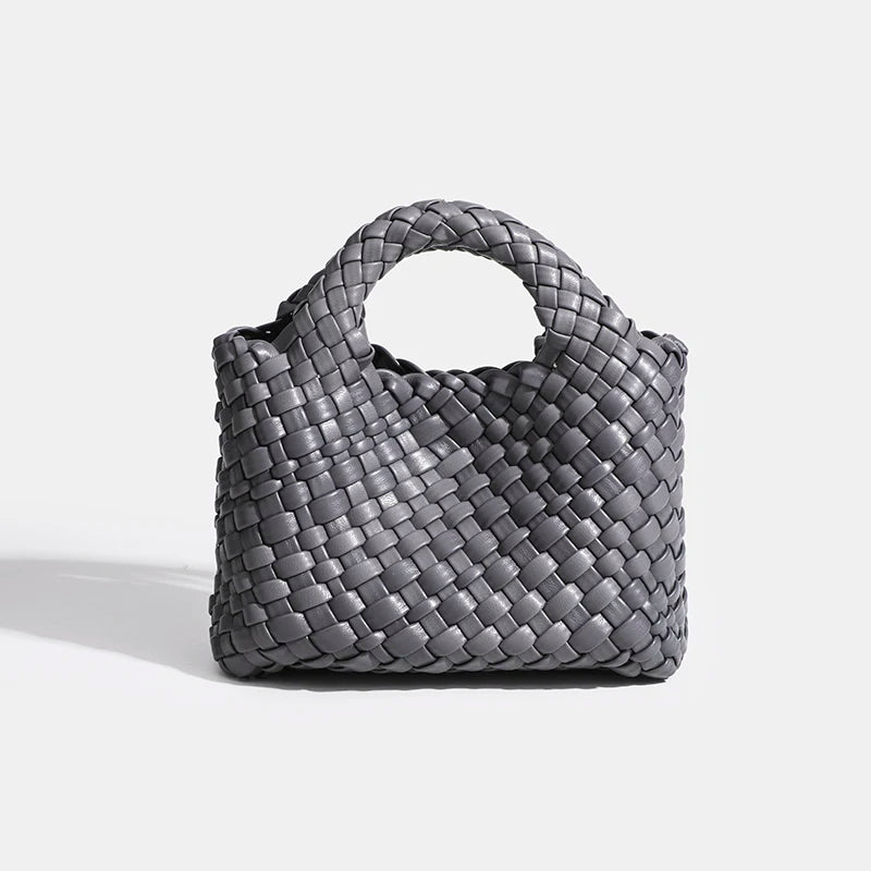 Designer bag Women's handbag Popular small size version PU leather woven bag Fashion style soft handmade bucket bag