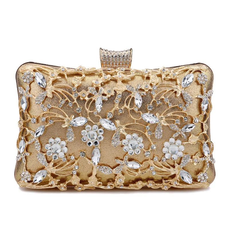 Shinny Glitter Evening Bags Rhinestone Hard-Surface Box Bags Elegant Female Wedding Shoulder Pouch Banquet Party Luxury Purse