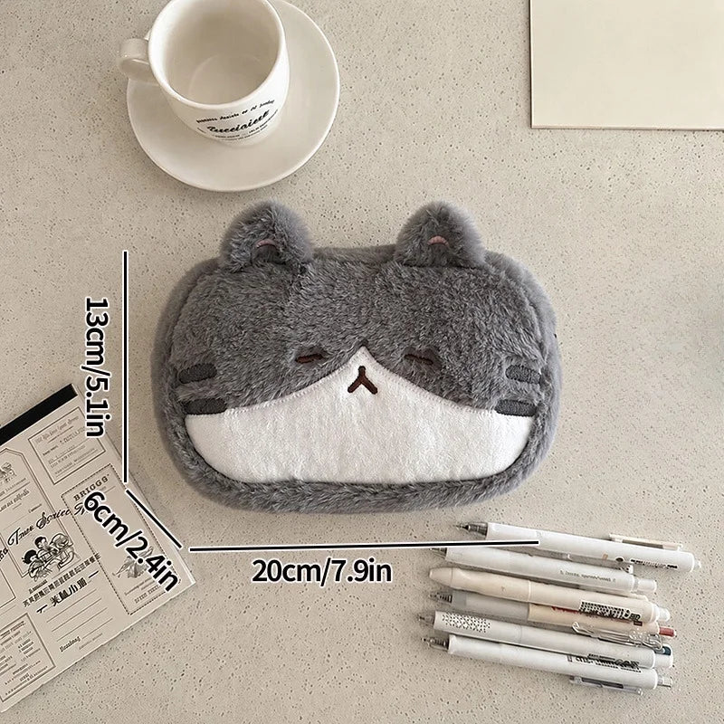 Cute Black Cat Pencil Case Girls Makeup Pouch Multi-purpose Stationery Storage Bag Cartoon Pen Bag School Stationery Organizer