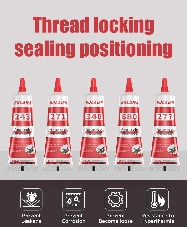 50ml Threadlocker Screw Glue Quickly Cured Thread Locking Agent Anaerobic Adhesive Corrosion-Resistant Anti-Loosening Glue