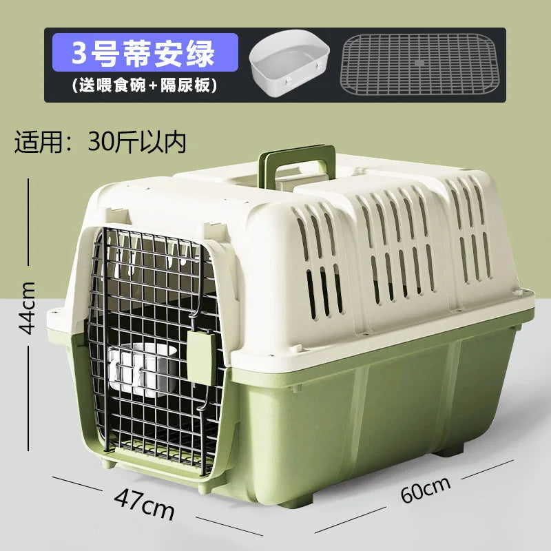 ‌Large Dog Crate for Air Travel - Pet Carrier with Wheels, Foldable Kennel for Golden Retriever, Airline Approved Portable Cage