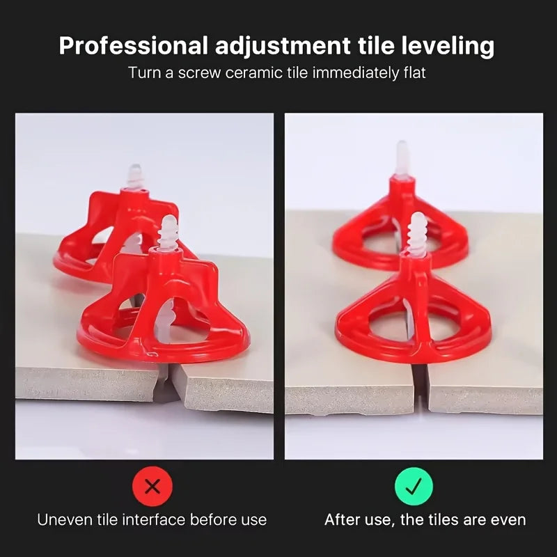 50/100/150pcs Tile Leveling Tool Set With Rotating Screw Leveler Reusable For Leveling Ceramic Tiles And Floor Tiles Tools