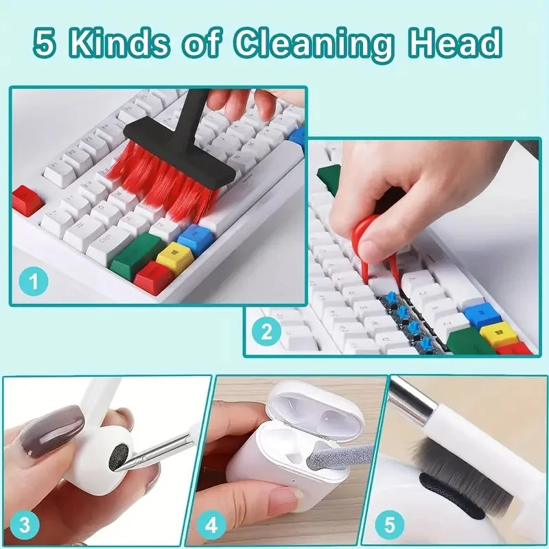 Universal Computer Keyboard Cleaner Brush Kit Earphone Cleaning Pen With Keycap Puller Kit For Headset iPad Phone Cleaning Tool