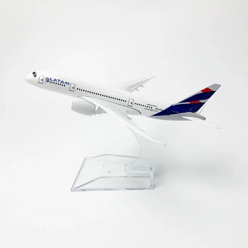 16cm Diecast Plane Model B787 Series Metal 1/400 Scale Airplane Toy Replica Miniature Aviation Collectible Aircraft For Display