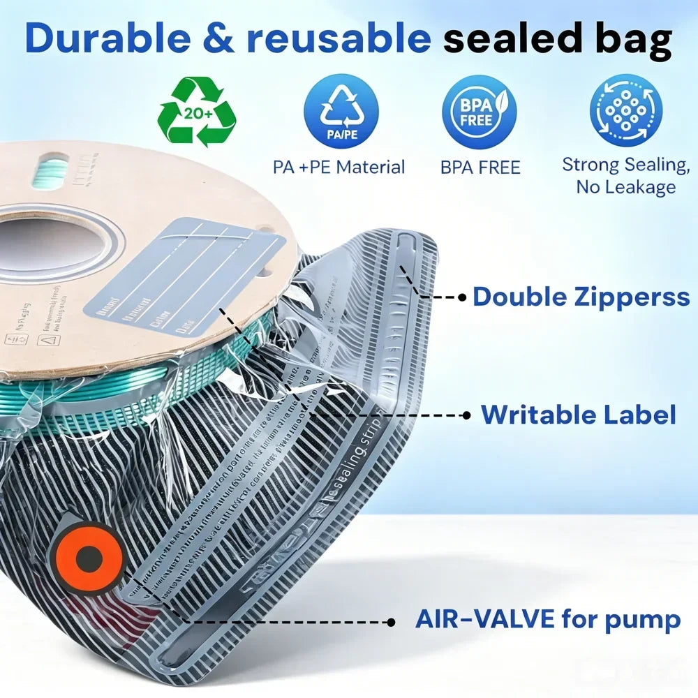 3D Printing Vacuum Storage Bags,Moisture-Proof/Lightproof Seal Packing PLA ABS PETG Vacuum Dry Sealing Bag Keep Filament Dry