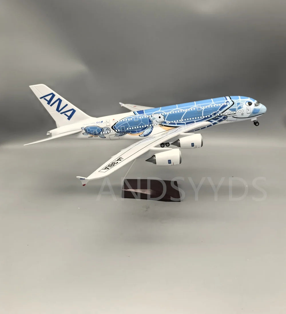 1:160 47CM Japan Air ANA Toys Airbus A380 Model Plane Cartoon Sea Turtle Airlines Diecast Airplane Aircraft for Decoration
