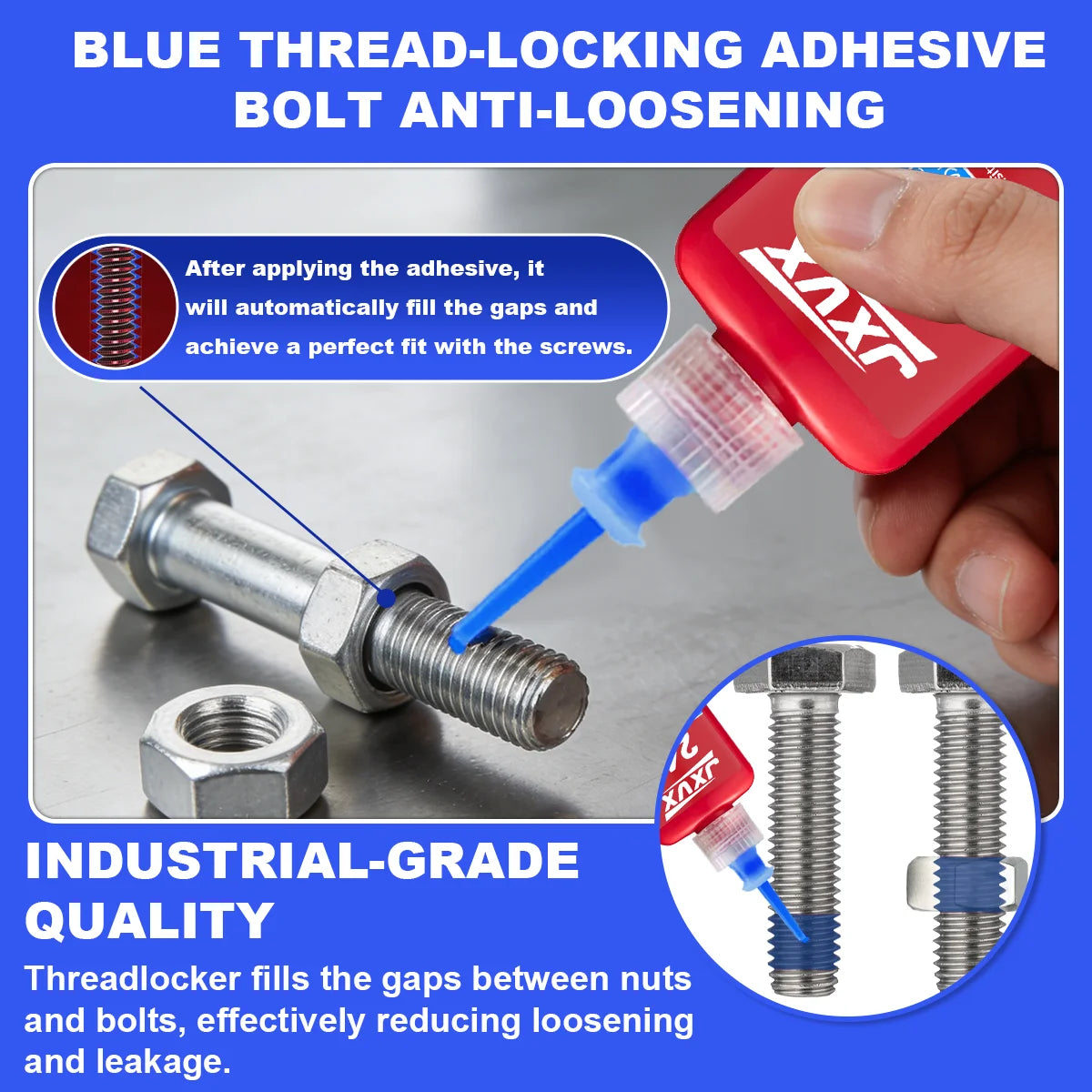 Threadlocker 243/271 is suitable for securing bolts and nuts in machinery – 10 ml/50 ml anti-loosening anaerobic adhesive