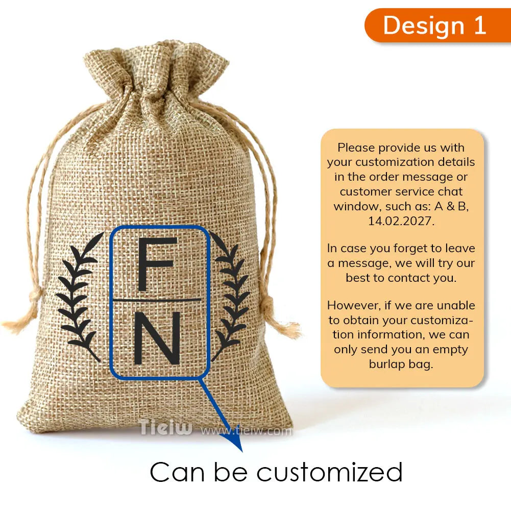 Custom Burlap Favor Bags With Drawstring For Wedding And Party Favors Personalized Natural Linen Sack For Candy Coffee DIY Craft