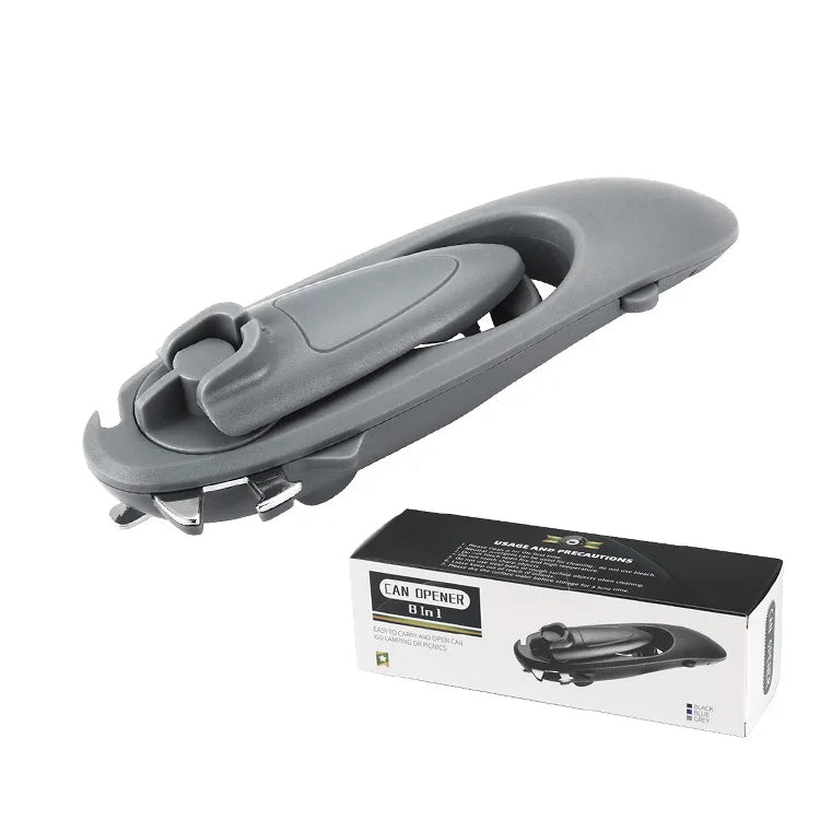 LMETJMA Multifunctional 8 in 1 Manual Can Opener Ergonomic Bottle Opener with Rotary Handle Portable Beer Wine Openers JT06