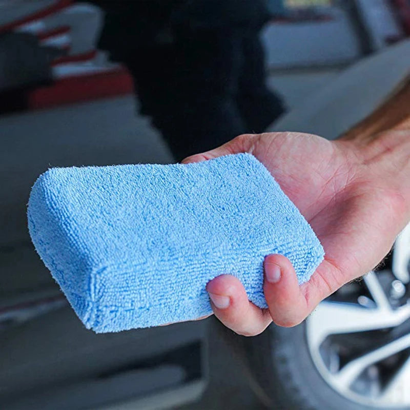 Microfibre Car Wax Applicator Pads Soft Auto Detailing Wax Sponge Rectangle Foam Car Paint Care Pad Polishing Auto Cleaning