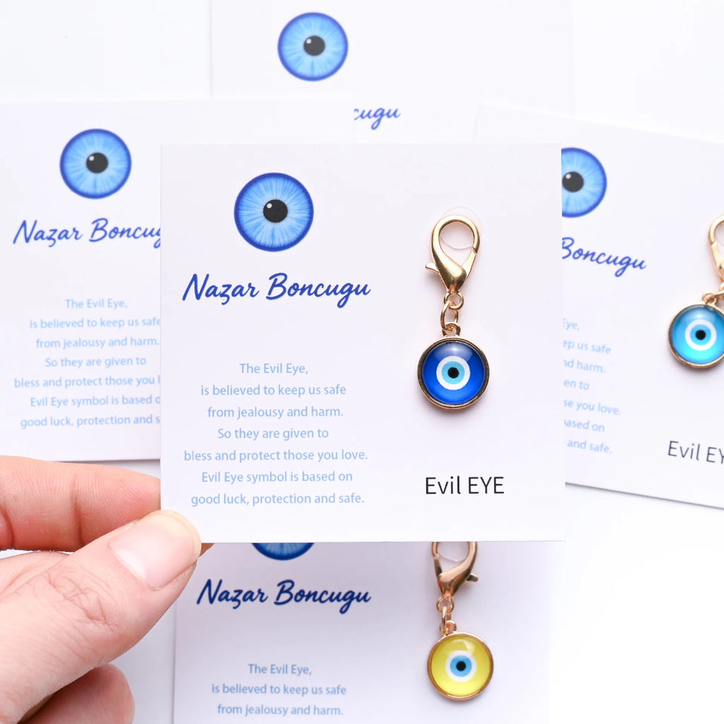 1pc Trendy Turkish Blue Evil Eye Keychain with Cute Charm Personalized Key Ring Stylish Bag Decoration Accessories Fashion Gift