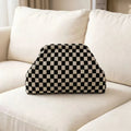 Retro checkerboard knit large-capacity multi-functional storage clutch bag