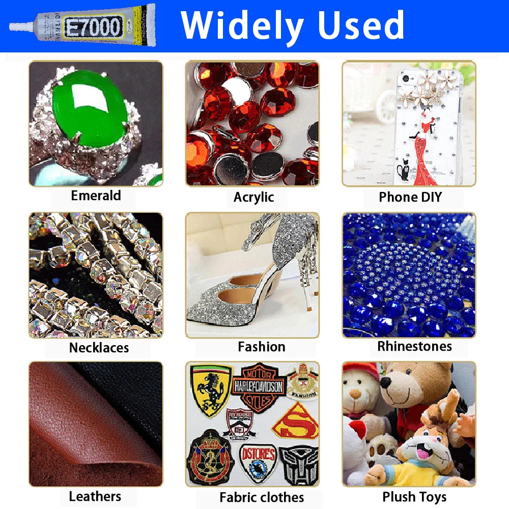 50/110ML E7000 Clear Ziai Fabric Textile Clothes Logo Patch Jewelry DIY Craft Leather Crystal Rhinestone Phone Epoxy Adhesive