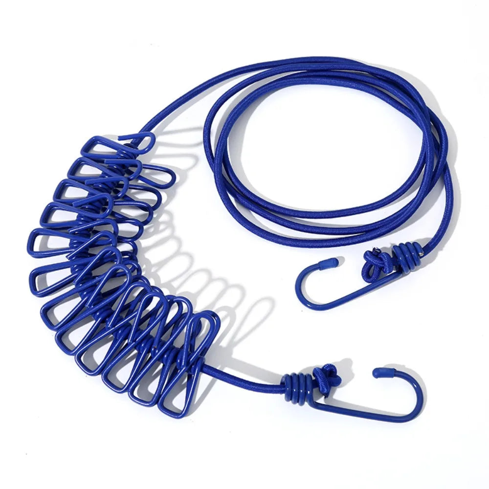 Portable Windproof Clothesline with 12 Clips Colorful Travel Clothesline Clothesline Rope Outdoor