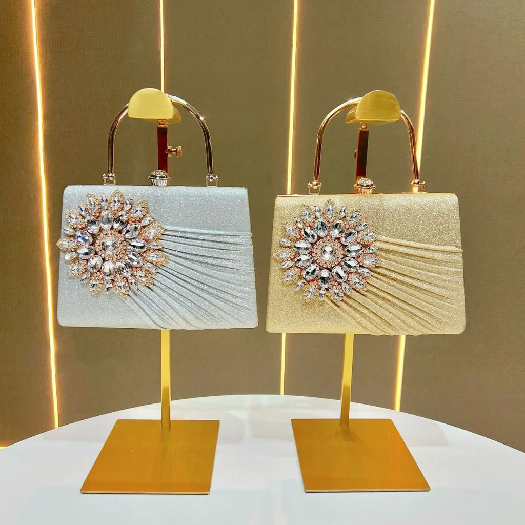Dinner bag niche diamond-encrusted handbag single shoulder oblique span banquet evening bag fashion handbag