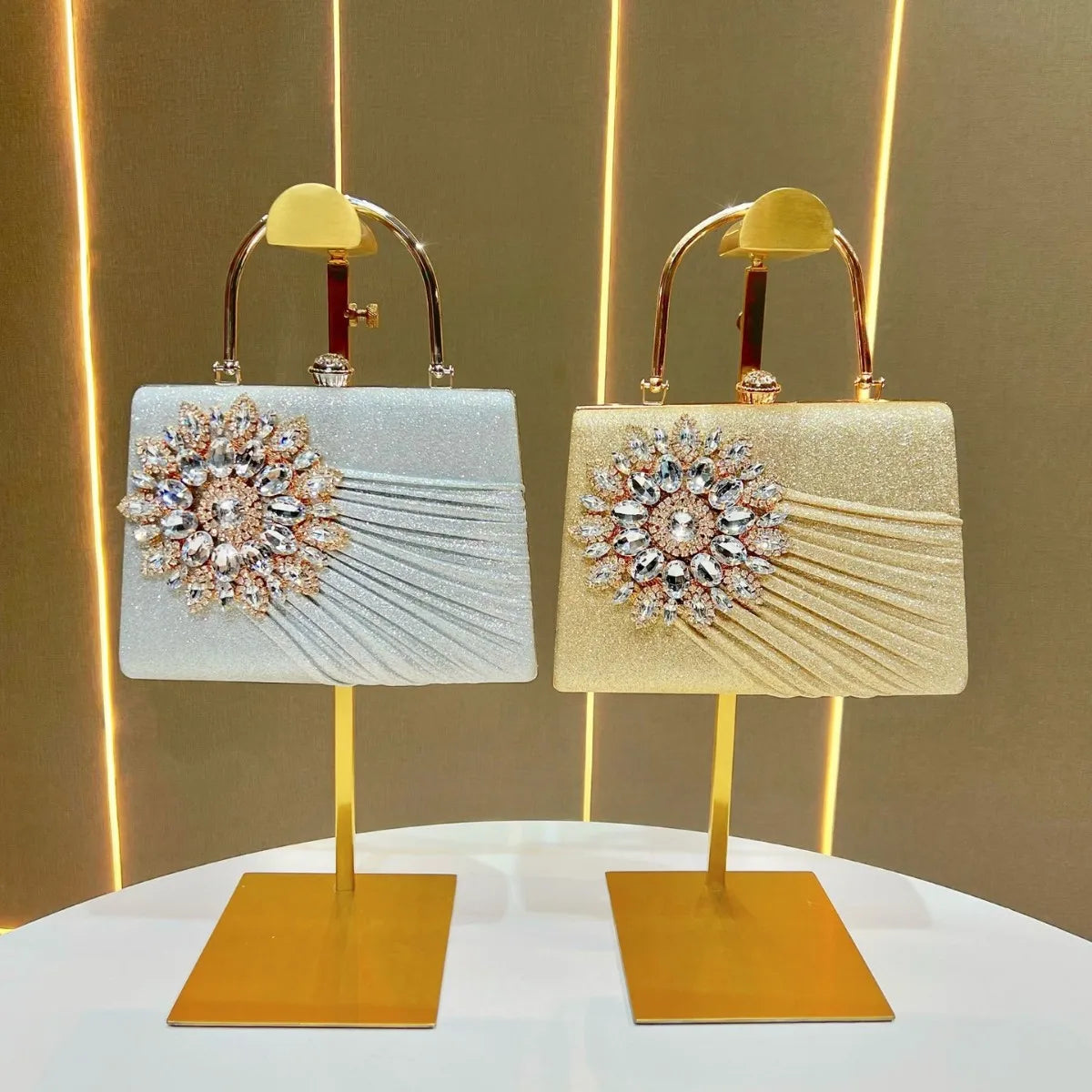 Dinner bag niche diamond-encrusted handbag single shoulder oblique span banquet evening bag fashion handbag