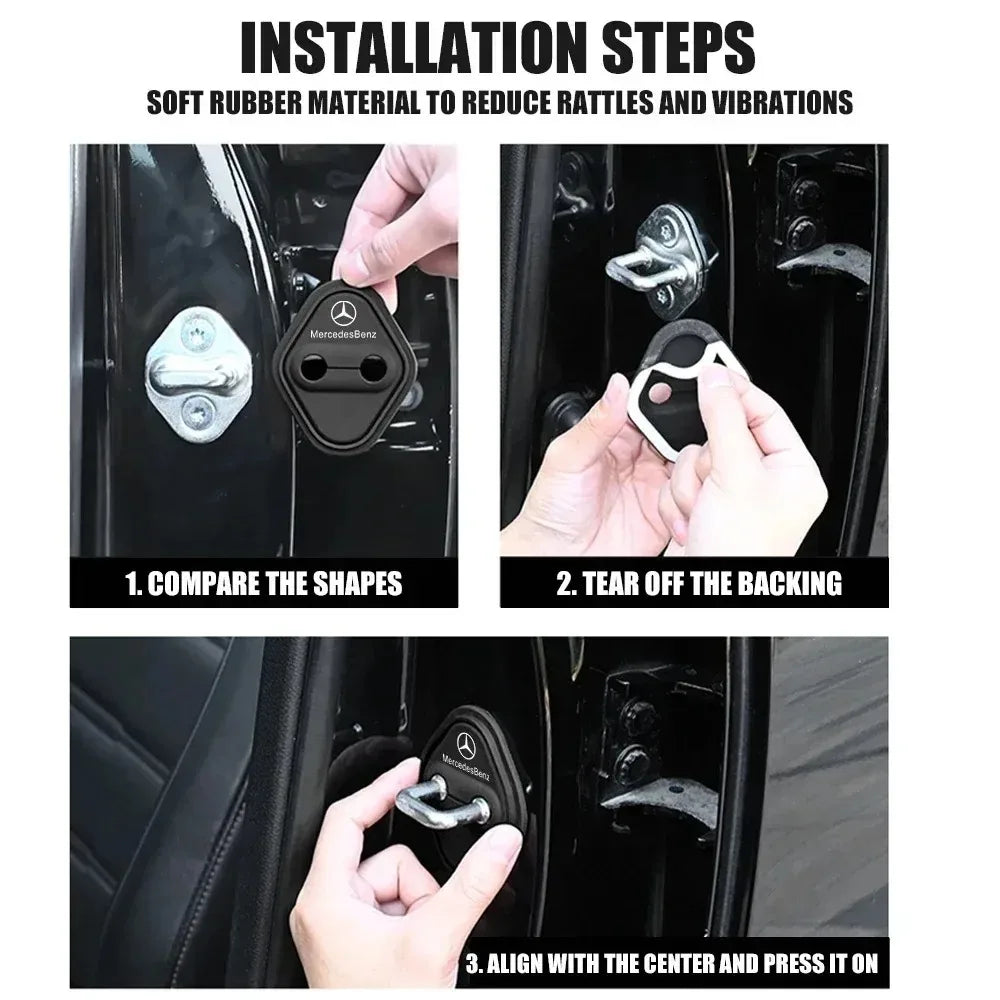 2/4pcs Silicone Car Door Lock Buckle Protector Cover for Mercedes Benz AMG W204 W213 W205 W211 W176 W164 CLA Smart Auto Access