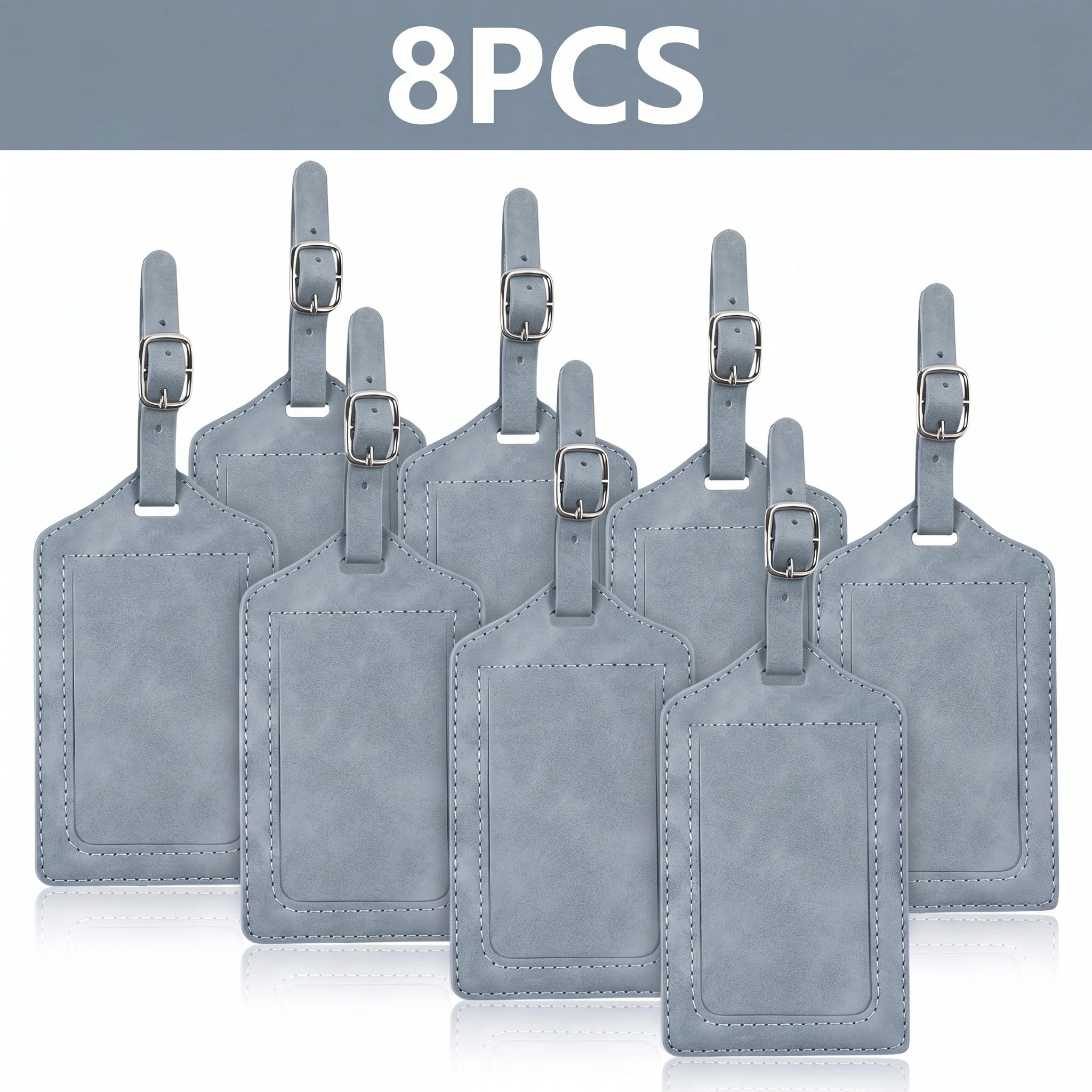 3/5/8PCS Privacy PU Leather Luggage Tag Adjustable Metal Buckle Waterproof Anti-lost Suitcase ID for Backpack Golf Carry Bag