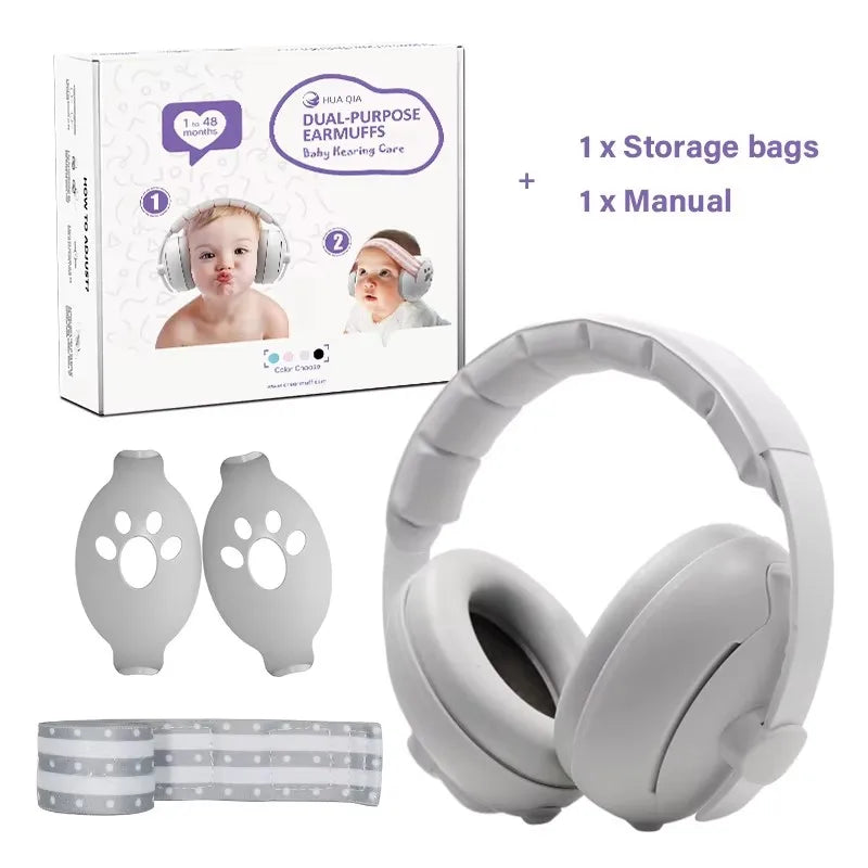 Baby Noise Cancelling Ear Muffs Sleeping Sound Insulation Safety Noise Reduction Ear Defenders Baby Earmuffs with Non-Slip Band
