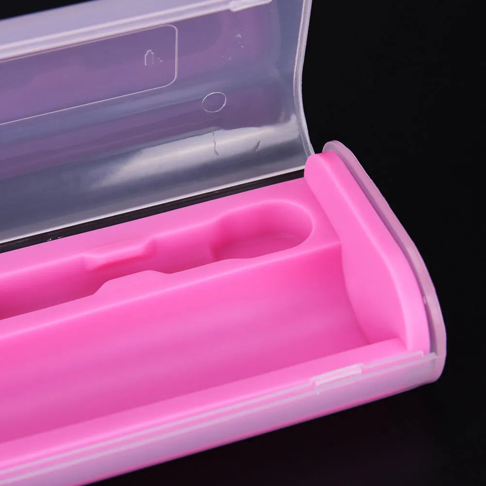 Electric Toothbrush Case Travel Holder Box Compact 21.5x8x4.5cm for 2 Replacement Heads 1 Handle Keeps Brushes Clean Tidy