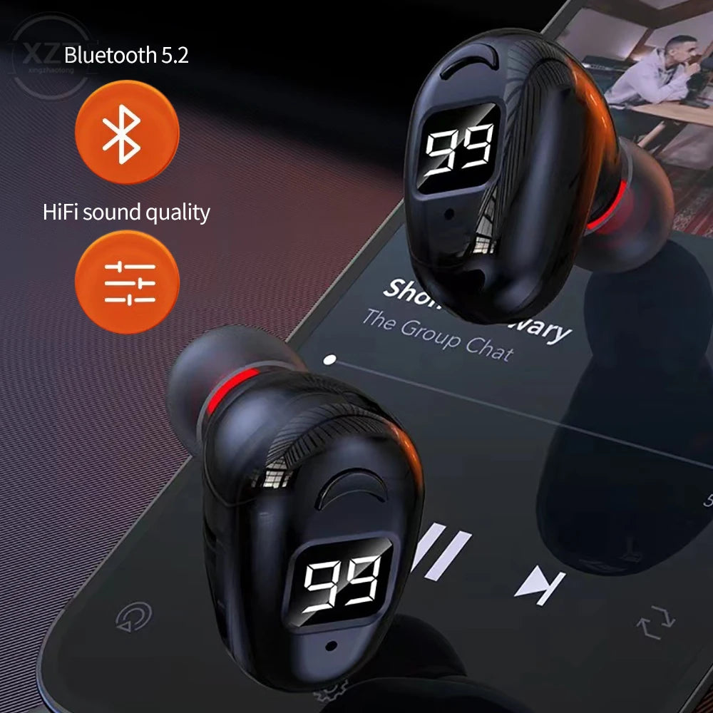 Wireless Bluetooth Headset Digital Display Single In-Ear Earplugs Ultra-long Standby Business Headset HD Call Microphone General