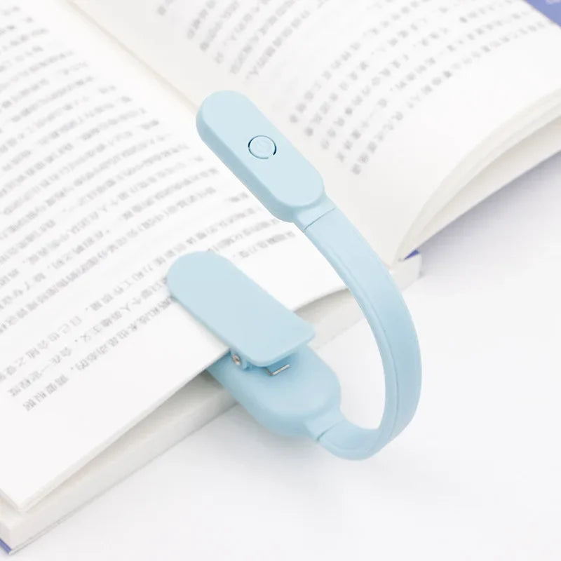 Mini LED Book Night Lamp - 3 Brightness Adjustable USB Rechargeable Clip-On Lamp for Travel, Bedroom, Dormitory, Reading