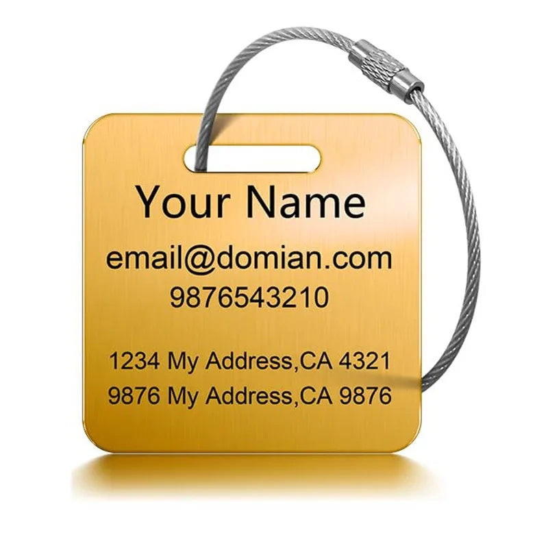 Custom Text Durable Luggage Tag Personalized Engraving Backpacks Suitcases Tag Perfect Gift for Valentine'S Day Trave Bag Tags