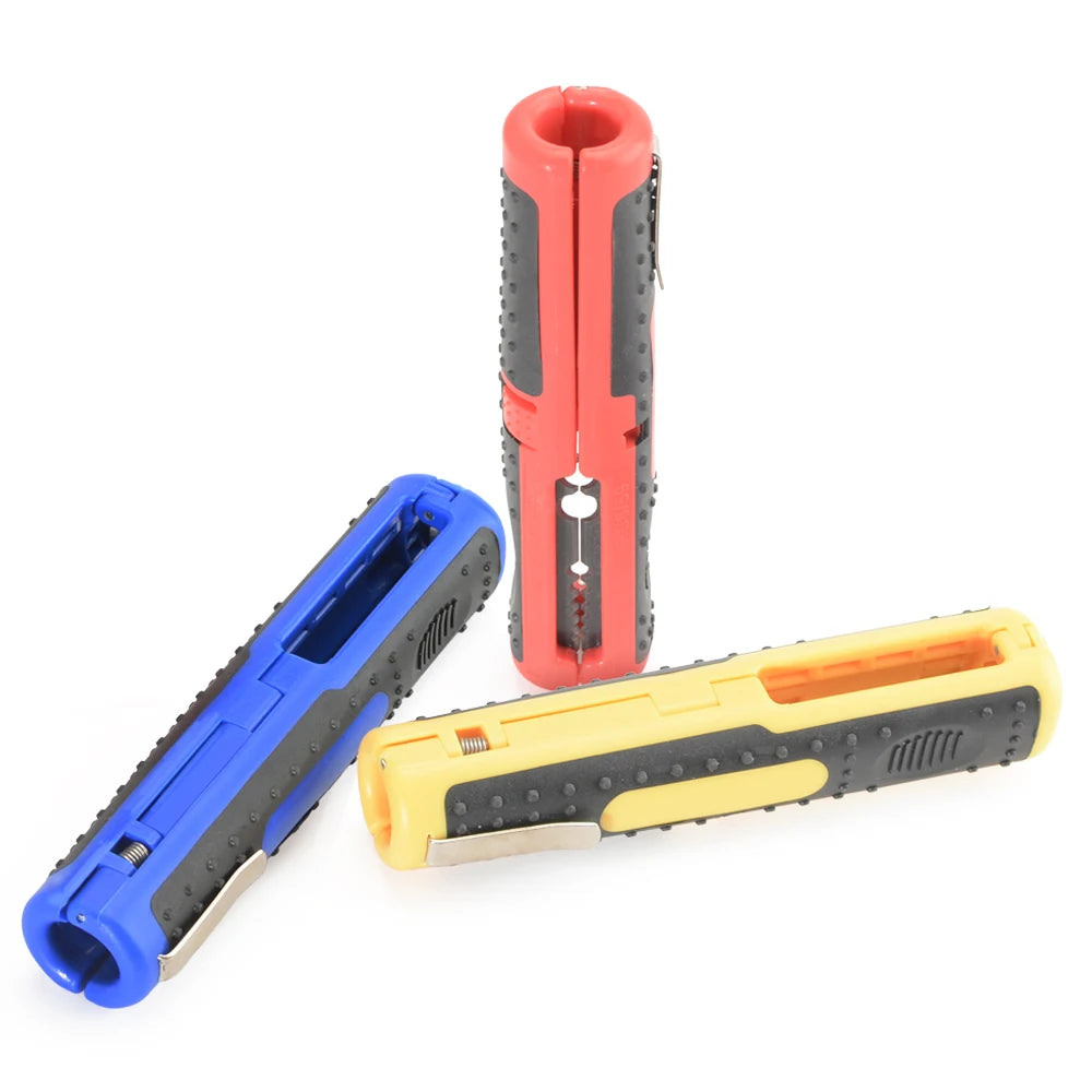 Multifunctional Wire Stripper & Cutter, Portable Pen Clip Design with Anti-Skid Handle for Electrical & Network Cables