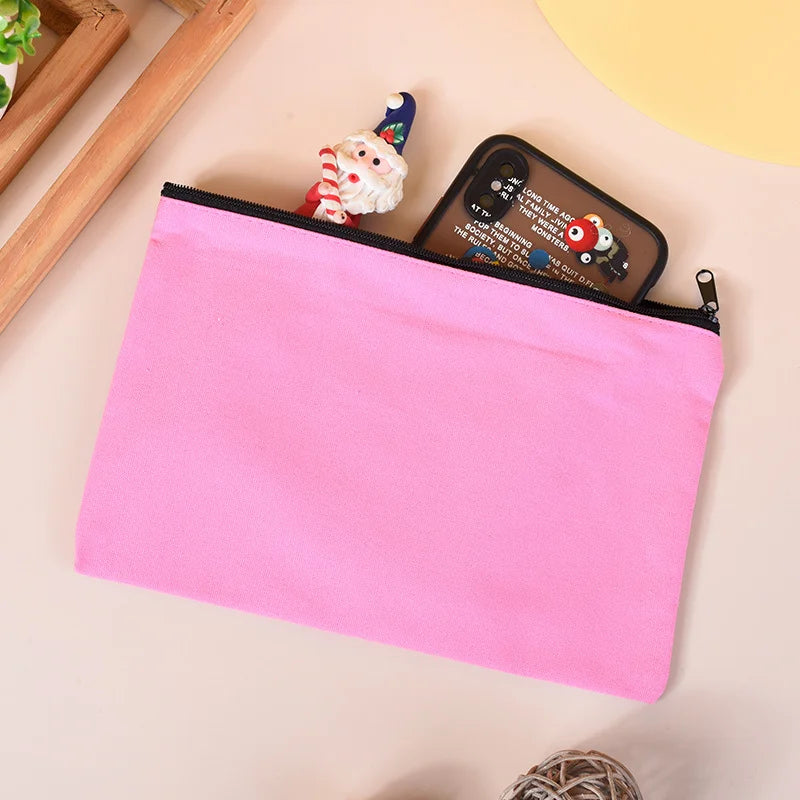 10/20/50 Canvas Zipper Bag, Stationery Packaging Bag, Change Storage Bag, Small Business Gift Bag Customizable Logo