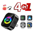 2026 Wireless Carplay Adapter 4in1 Android Auto Connect Airplay Mirror Link Screen USB Plug Play for Apple and Android CarPlay