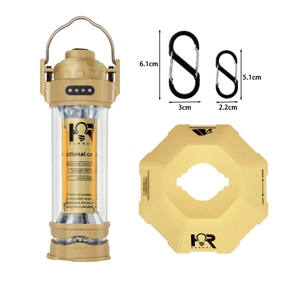 DOTWISE 3000mAH Camping Portable Retro Lantern Camping Lighthouse Tent Light Lantern Decor Waterproof Outdoor Atmosphere lights