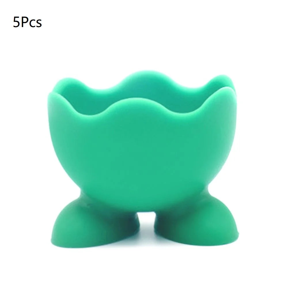 1/2/4Pcs Cute Creative Egg Cup Holder Plastic Eggs Holder with Feet Eggs Separator Boiled Eggs Container Kitchen Accessories