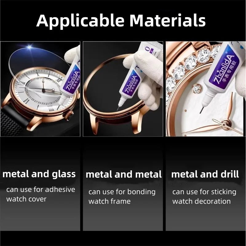 15ML Transparent Watch Glue Soft With Dispensing Needle Repair Smartwatch Bonding Metal Glass DIY Sticky Drill Glue Pen Adhesive