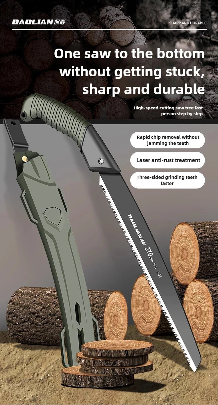BAOLIAN Hand Saw , Japanese Style Saw, Tree Sawing Tool , Garden Logging Tool , Woodworking Saw , Household Small Handheld Tool