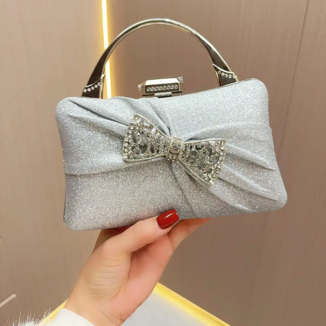 Team-based banquet clutches for women, small clutches, pleated rhinestone clutches, handbags, evening bag