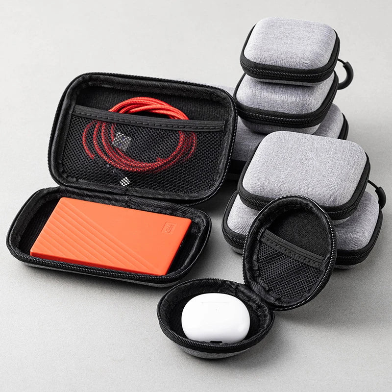 【C】Mini Data Cable Organizer Bag Waterproof Travel Organizer Bag Portable Mobile Phone Charger Protective Cases Earphone Bag