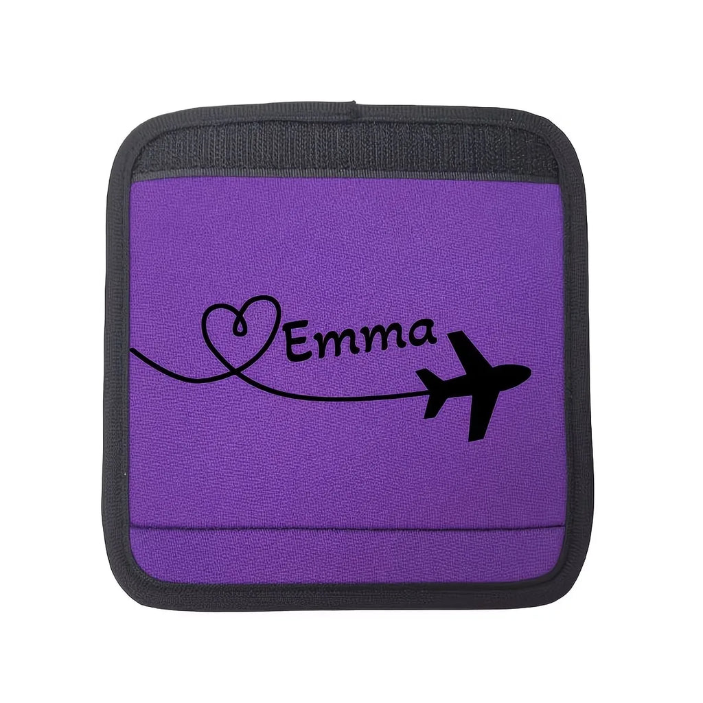 Custom Cover, Airplane Heart-Shaped Pattern Luggage Pole Cover, Custom Text Luggage Pole Cover, Personalized Holiday Gift