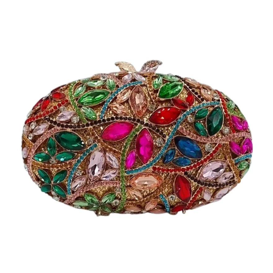 Designer Colorful Crystal Wallet Luxury Rhinestone Party Evening Clutch Bag for Women