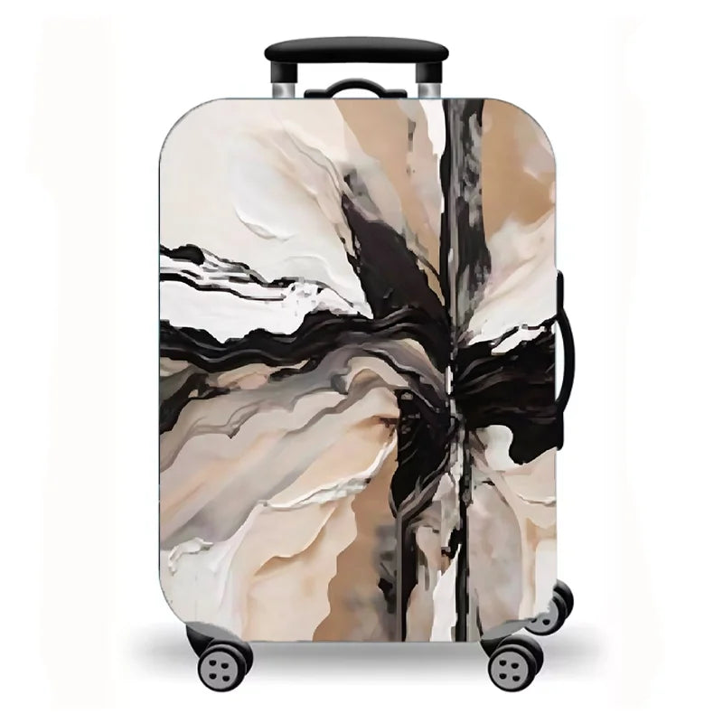 Luggage Cover, Marble Fluid Art Print Stretch Suitcase Protector for Travel, 11 Styles Abstract Modern Design